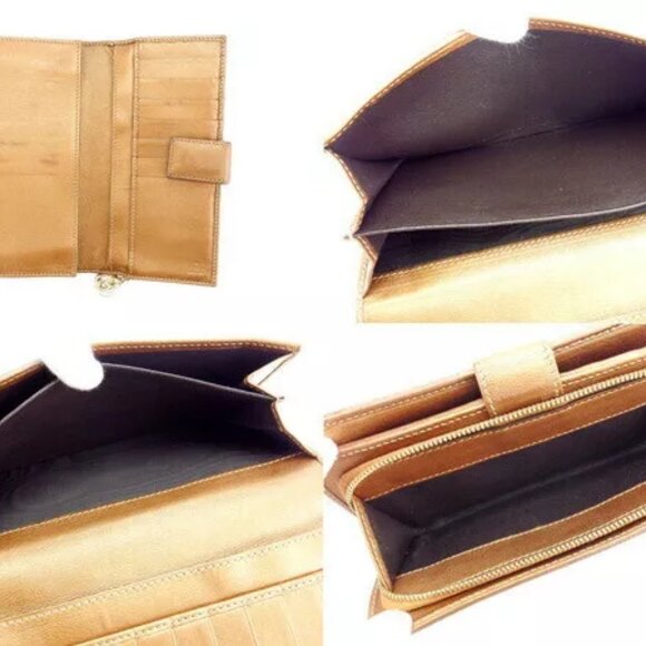 GUCCI Long Wallet GG Canvas Beige ?~ Bronze ?~ Authentic USED T10969 - Picture 5 of 5